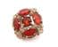 Vintage Celtic Scottish Style Brooch With Red Faux Gem Detailing