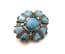Vintage Celtic Scottish Style Faux Blue Agate Brooch By Miracle