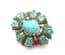 Vintage Celtic Scottish Style Faux Turquoise Set Brooch By Miracle