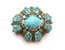Vintage Celtic Scottish Style Faux Turquoise Set Brooch By Miracle