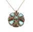 Vintage Celtic St Cuthberts Cross Design Faux Turquoise Set Necklace By Miracle