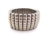 Vintage Chunky Brutalist Style Geometric Expanding Design Stretch Bracelet