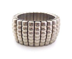 Vintage Chunky Brutalist Style Geometric Expanding Design Stretch Bracelet