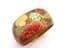 Vintage Chunky Enamel Floral Print Brass Bangle