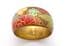 Vintage Chunky Enamel Floral Print Brass Bangle