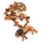 Vintage Chunky Hand Crafted Wooden Bead Safari Animal Design Long Length Necklace By Treska