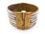 Vintage Chunky Mother Of Pearl And Brass Retro Boho Design Bangle