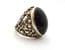 Vintage Chunky Onyx And Sterling Silver Brutalist Style Fully Hallmarked Ring