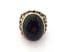 Vintage Chunky Onyx And Sterling Silver Brutalist Style Fully Hallmarked Ring
