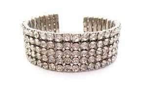Vintage Chunky Rhinestone Set Cuff Design Bangle