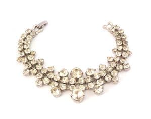 Vintage Chunky Rhinestone Set Mid Century Statement Design Bracelet