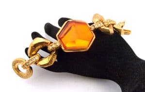 Vintage Chunky Scherrer Paris Brutalist Geometric Designer Statement Bracelet