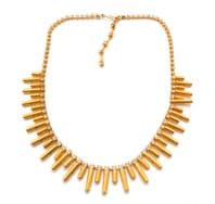 Vintage Cleopatra Style Rhinestone And Bar Spoke Design Adjustable Length Short Necklace
