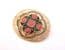 Vintage Cloisonne Enamel Art Deco Revival Style Abstract Design Brooch By Fish And Crown