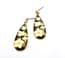 Vintage Cloisonne Enamel Black And White Floral Drop Design Earrings By Fish And Crown