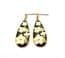 Vintage Cloisonne Enamel Black And White Floral Drop Design Earrings By Fish And Crown