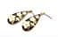 Vintage Cloisonne Enamel Black And White Floral Drop Design Earrings By Fish And Crown