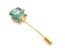 Vintage Cloisonne Enamel Blue Rose Flower Design Stick Pin