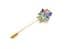 Vintage Cloisonne Enamel Blue Rose Flower Floral Design Stick Pin