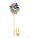 Vintage Cloisonne Enamel Blue Rose Flower Floral Design Stick Pin