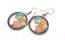 Vintage Cloisonne Enamel Butterfly And Flower Drop Design Earrings
