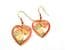 Vintage Cloisonne Enamel Butterfly And Flower Heart Shaped Drop Design Earrings