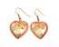 Vintage Cloisonne Enamel Butterfly And Flower Heart Shaped Drop Design Earrings