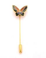 Vintage Cloisonne Enamel Butterfly Design Stick Pin