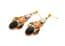 Vintage Cloisonne Enamel Floral Drop Design Earrings