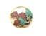 Vintage Cloisonne Enamel Primrose Flower Design Brooch By Fish And Crown