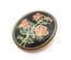 Vintage Cloisonne Enamel Red Flower Floral Design Brooch By Fish And Crown
