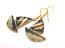 Vintage Cloisonne Enamel Sailing Boat Design Drop Earrings