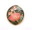 Vintage Cloisonne Red Flower Floral Design Brooch By Sea Gems
