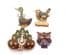 Vintage Collection Of Four Glitter Enamel Detailed Bird Design Brooches
