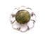 Vintage Connemara Marble Abstract Floral Design Scottish Style Brooch By Mizpah
