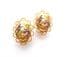 Vintage Courting Couple Countryside Lovers Design Fragonard Style Clip On Earrings