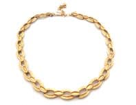 Vintage Crown Trifari Adjustable Length Geometric Design Panel Choker Necklace