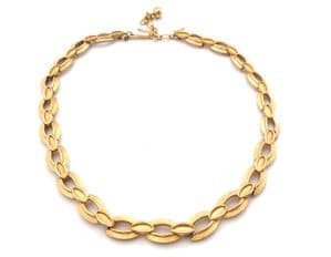 Vintage Crown Trifari Adjustable Length Geometric Design Panel Choker Necklace
