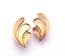 Vintage Crown Trifari Gold Tone Curving Leaf Abstract Fan Design Clip On Earrings
