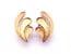 Vintage Crown Trifari Gold Tone Curving Leaf Abstract Fan Design Clip On Earrings