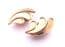 Vintage Crown Trifari Gold Tone Curving Leaf Abstract Fan Design Clip On Earrings