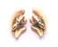 Vintage Crown Trifari Gold Tone Curving Leaf Abstract Fan Design Clip On Earrings