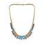 Vintage Dainty Blue And Clear Rhinestone Set Geometric Drop Design Choker Necklace