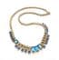 Vintage Dainty Blue And Clear Rhinestone Set Geometric Drop Design Choker Necklace