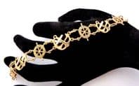 Vintage Dainty Maritime Theme Anchor And Ships Wheel Design Bracelet
