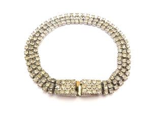 Vintage Dainty Rhinestone Set Triple Row Design Bracelet
