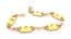 Vintage Dainty Thin Faux Pearl And Damascene Style Geometric Design Panel Bracelet