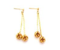 Vintage Double Drop Geometric Knot Detailed Retro Earrings