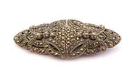 Vintage Duette Brooch, Marcasite Set Ornate Geometric Design Convertible Double Dress Clip And Pin