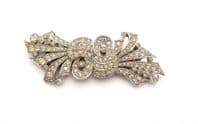 Vintage Duette Brooch, Rhinestone Set Ornate Statement Design Convertible Double Dress Clip And Pin